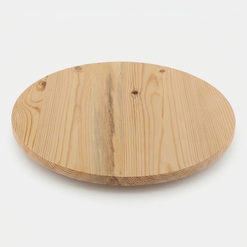 سینی سرو گردان چوبی دایره ای 36×36×4 سانتی متر، وزن 895 گرم، یک طبقه، مناسب سرو کیک و پیتزا، همراه جعبه، کد 6353460467