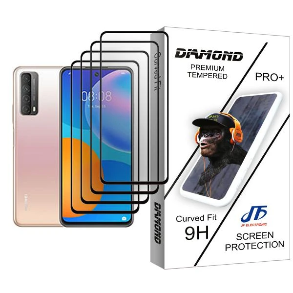 محافظ صفحه نمایش جی اف مدل Diamond Glass MIX004 مناسب برای گوشی موبایل هوآوی P smart 2021 بسته چهار عددی