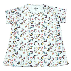 تی شرت آستین کوتاه زنانه مدل نخ پنبه تک شاخ