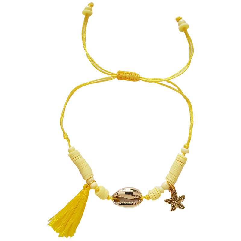 پابند زنانه ماه فام مدل صدف و ستاره دریایی