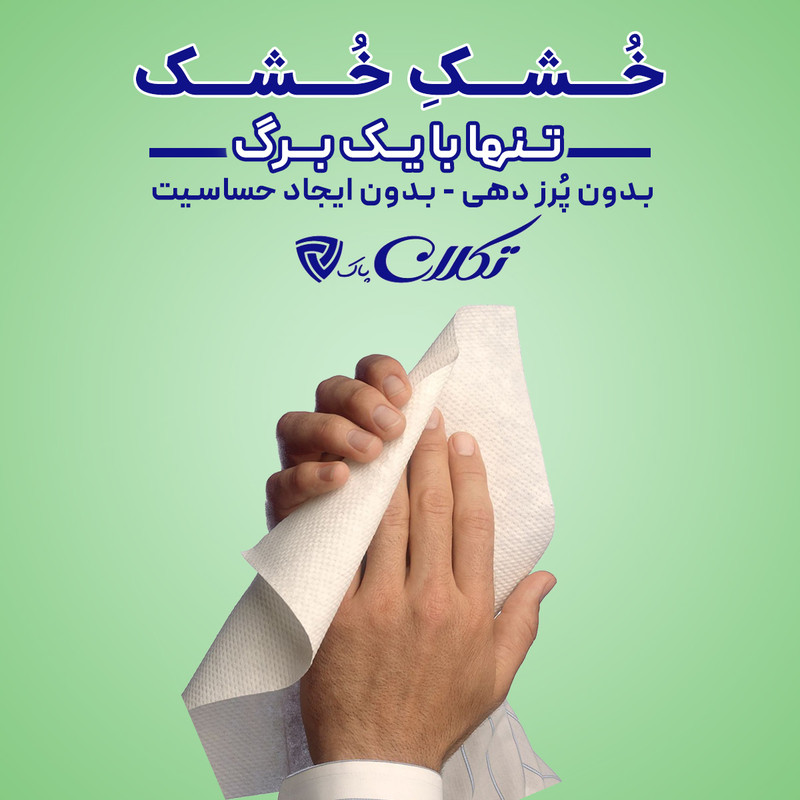 دستمال کاغذی 150 برگ تکلان پاک مدل بهار بسته 16 عددی