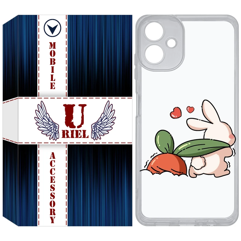 کاور یوریل مدل Clear کد 71 طرح خرگوش مناسب برای گوشی موبایل سامسونگ Galaxy A06