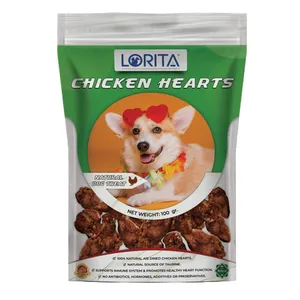 تشویقی سگ لوریتا مدل DRIED CHICKEN HEARTS وزن 100 گرم