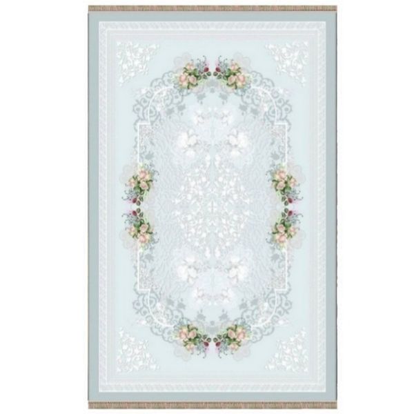 
 فرش پارچه ای مدل مستطیل کد F4 زمینه آبی 
 