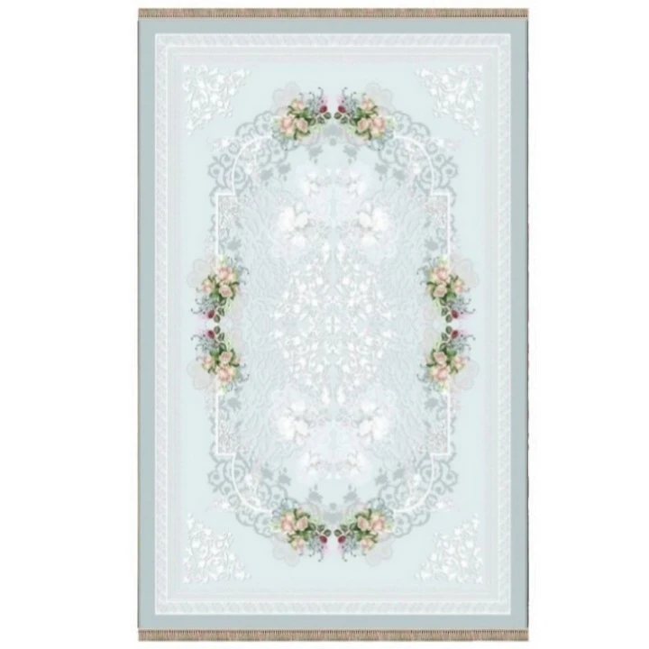 فرش پارچه ای مدل مستطیل کد F4 زمینه آبی
