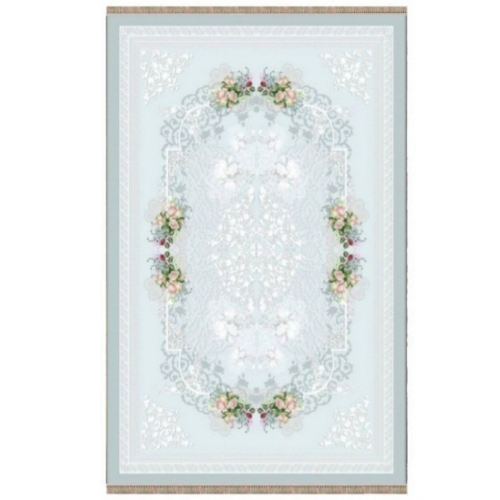 فرش پارچه ای مدل مستطیل کد F4 زمینه آبی