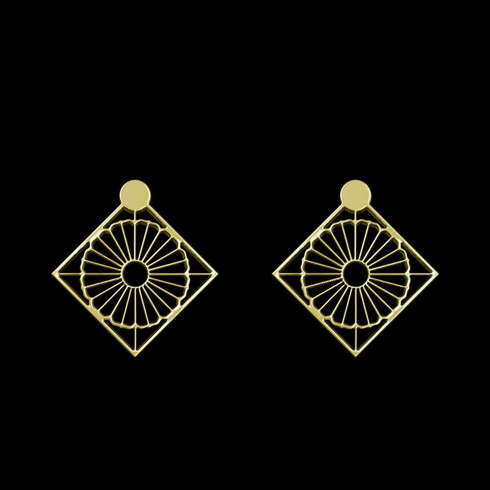 گوشواره طلا 18 عیار زنانه مدوپد مدل مربع کد GA1-10446