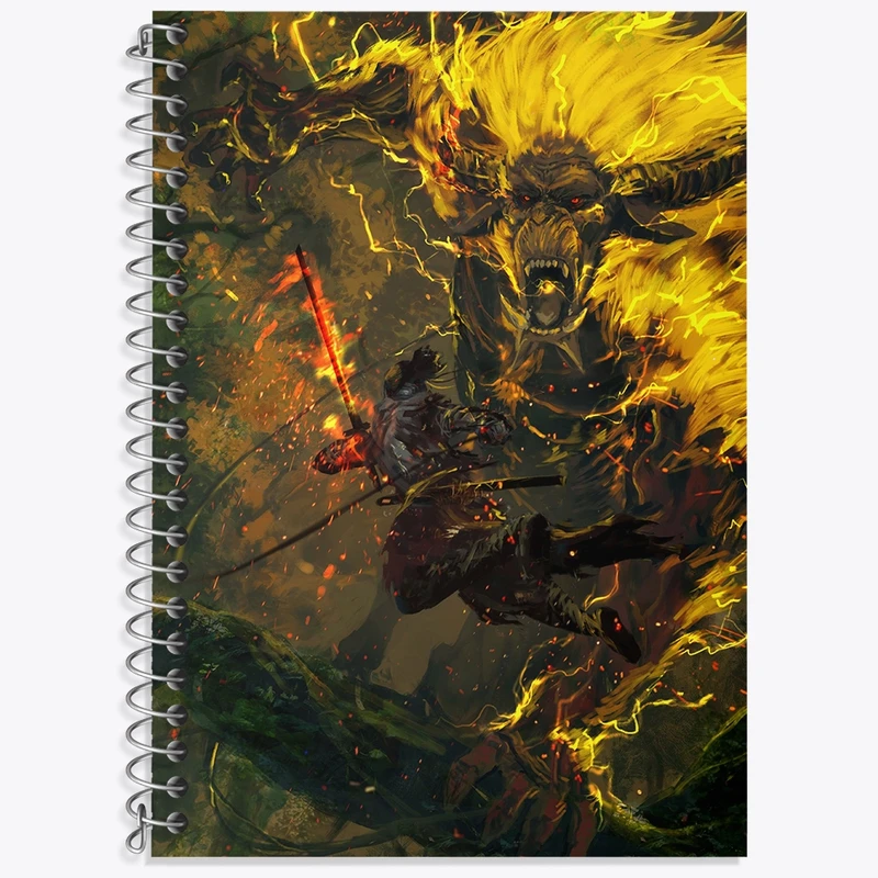 دفتر زبان 50 برگ خندالو مدل سه خط طرح بازی شکارچی هیولا (Monster Hunter) کد 33276