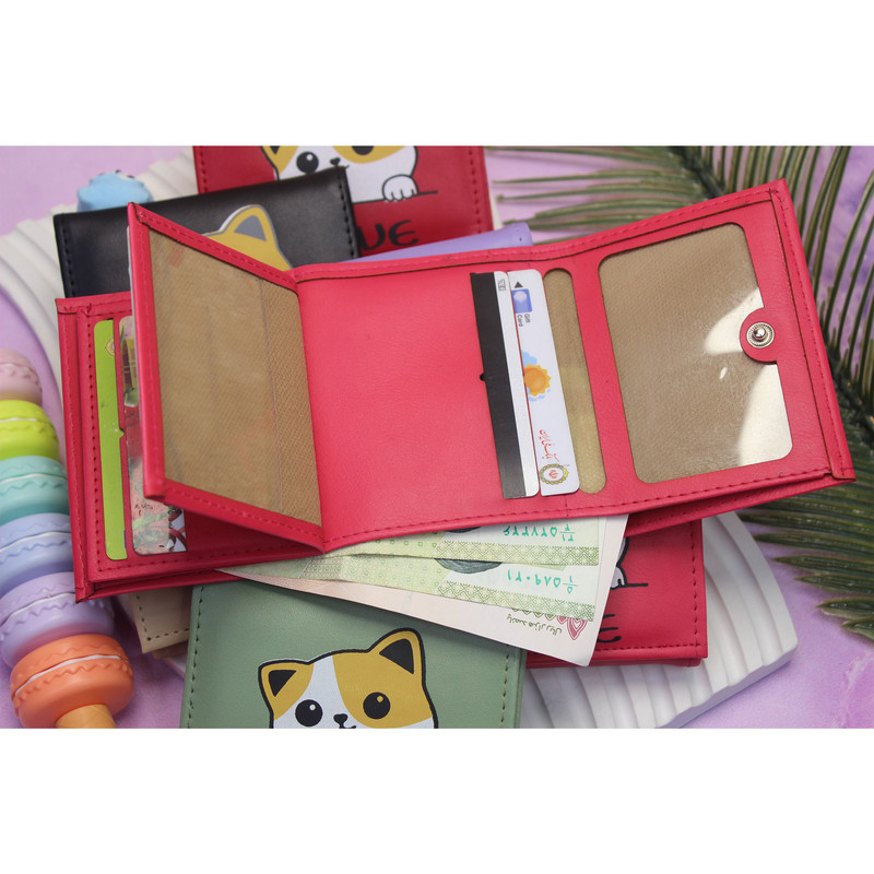 کیف پول زنانه مدل عشق گربه کد KZD-0114