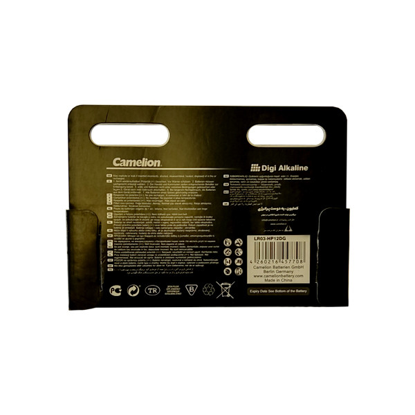 باتری نیم قلمی کملیون مدل digi alkaline بسته 12 عددی