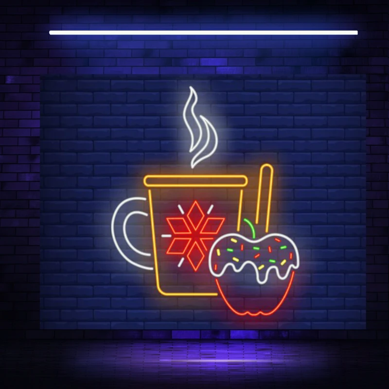 تابلو بوم مخمل بلک لایت طرح نوشیدنی زمستانی مدل دیپ کد BK23334