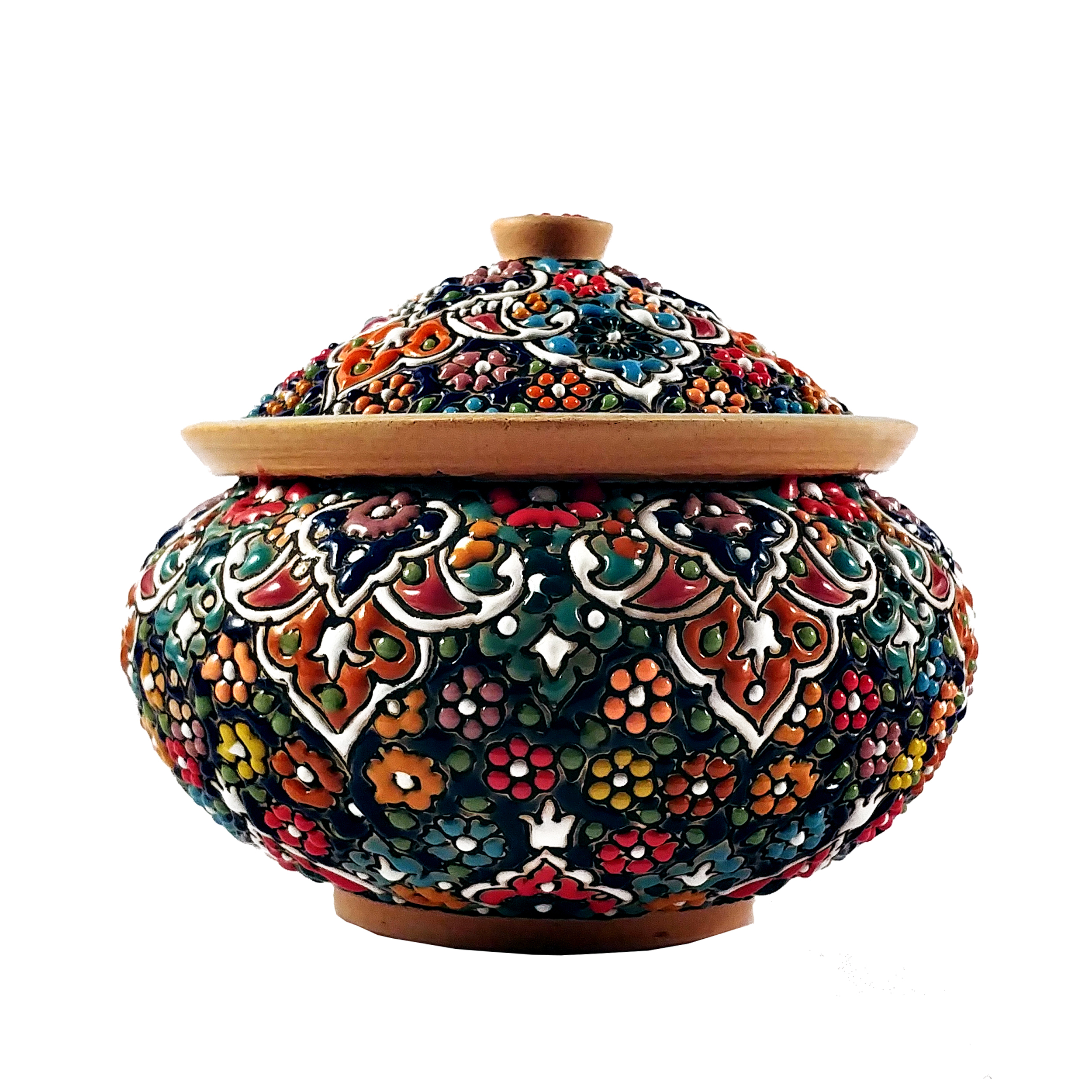 قندان مینا کاری سفالی کد s05