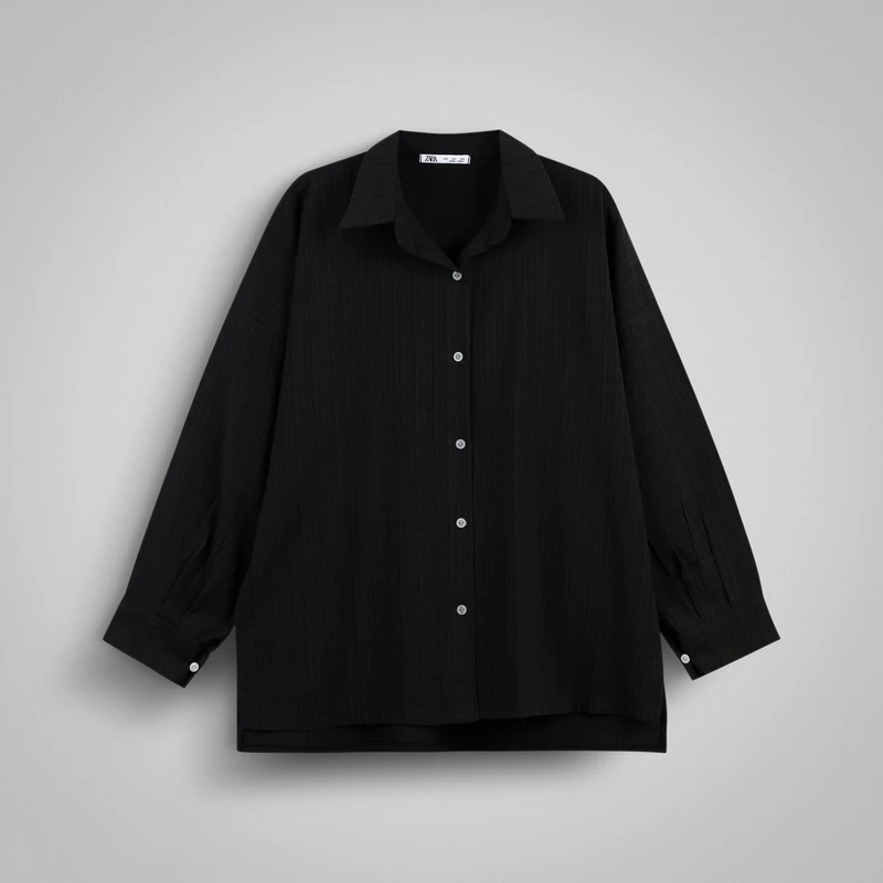 شومیز آستین بلند یقه برگردان زنانه مدل 004