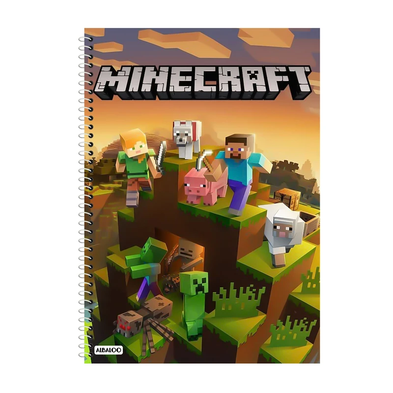 دفتر زبان 100 برگ آلبالو طرح ماینکرافت کد 2096