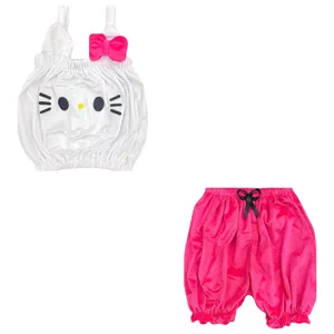 ست نیم تنه و شلوارک راحتی زنانه مدل هلوکیتی سانریو