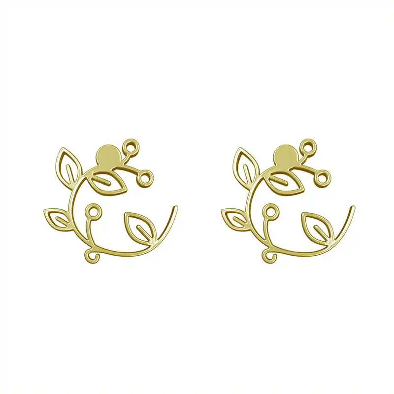 گوشواره طلا 18 عیار زنانه مدوپد مدل برگ کد GA1-15984