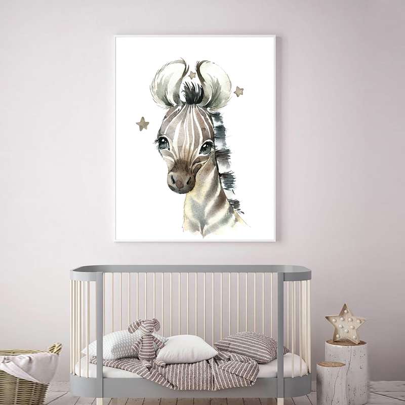 تابلو اتاق کودک و نوزاد الفاپ مدل گورخر کد WaterColore Zebra 001