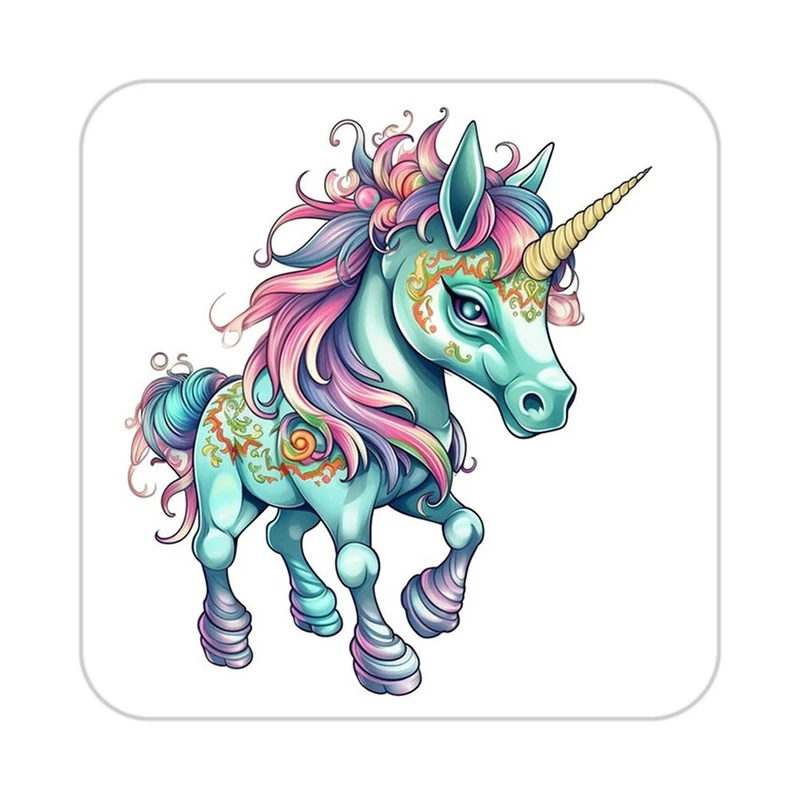 زیر لیوانی کاکتی طرح اسب تک شاخ و یونیکورن مدل mp32859