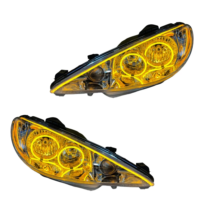 چراغ جلو خودرو گروه پژوهش صنعت مدرن مدل 3D-Angry-Y مناسب برای پژو 206 بسته دو عددی