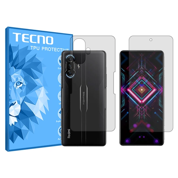 محافظ صفحه نمایش شفاف تکنو مدل Resistant مناسب برای گوشی موبایل شیائومی Redmi K40 Gaming به همراه محافظ پشت گوشی