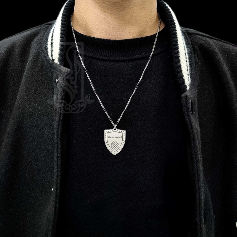 گردنبند نقره مردانه لیردا مدل اسم محمد 72502
