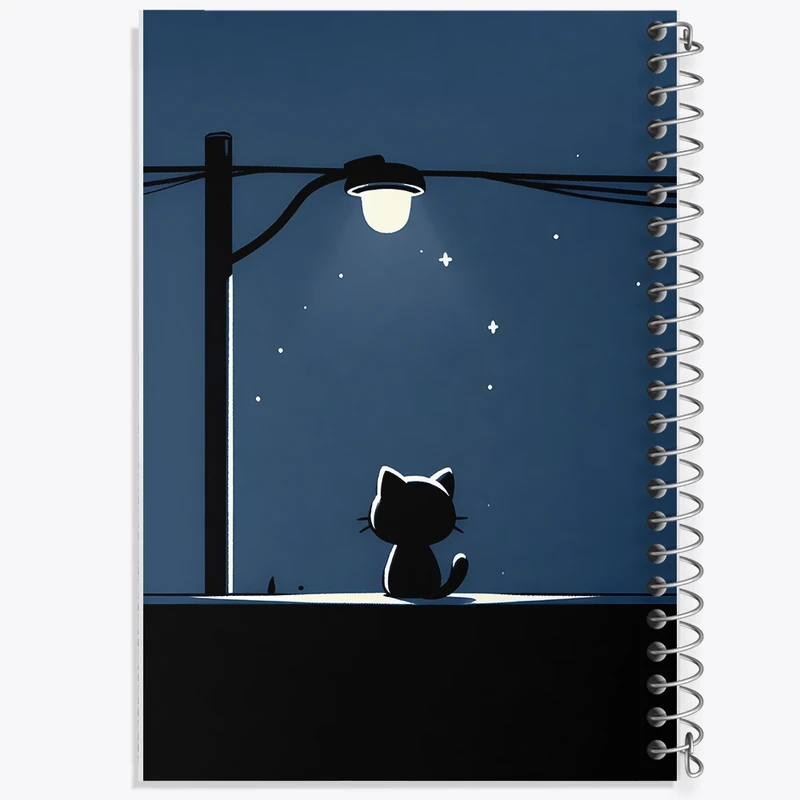 دفتر نقاشی 50 برگ خندالو طرح گربه و شب کد N3814