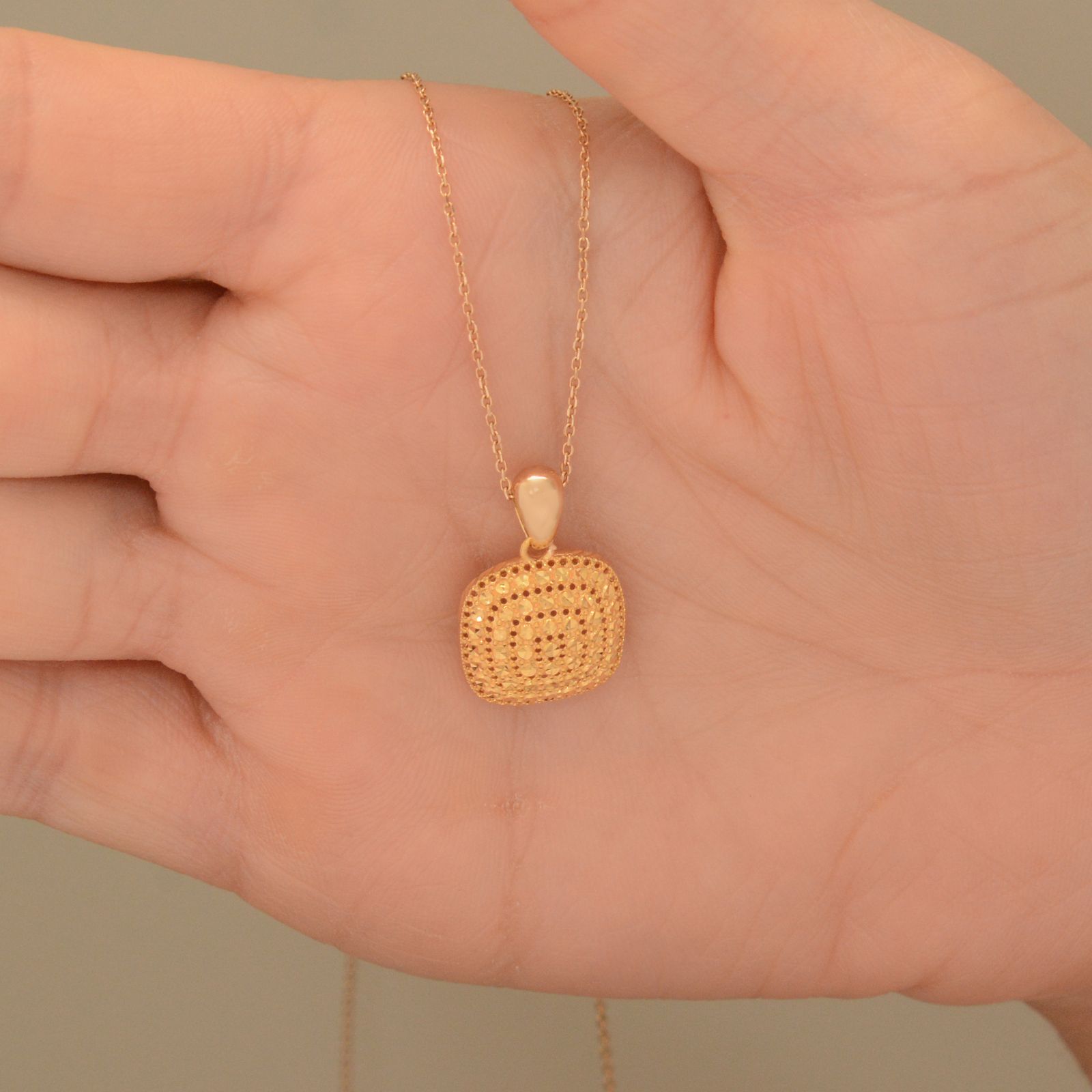 آویز گردنبند طلا 18 عیار زنانه طلای مستجابی مدل آوا تراش کد 07 - - 4