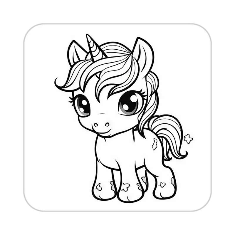 زیر لیوانی کاکتی طرح اسب تک شاخ و یونیکورن مدل mp31966