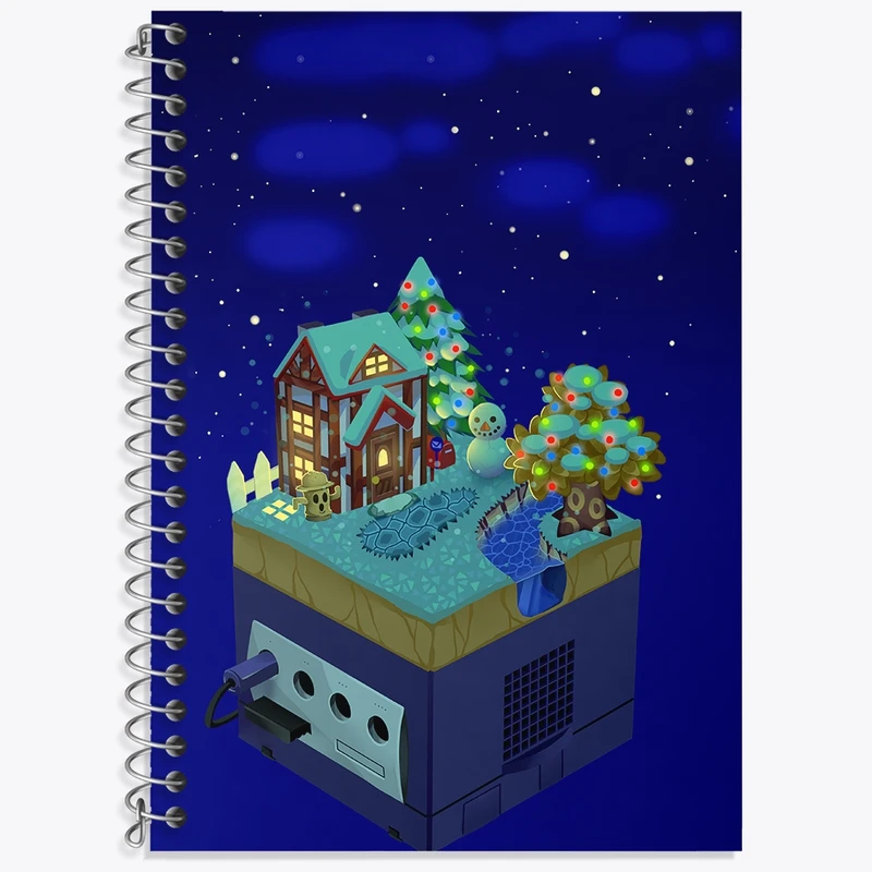 دفتر زبان 50 برگ خندالو مدل دو خط طرح بازی انیمال کراسینگ (Animal Crossing) کد 32655