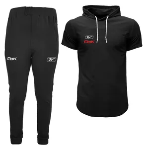 ست تی شرت کلاه دار و شلوار مردانه مدل 00030619