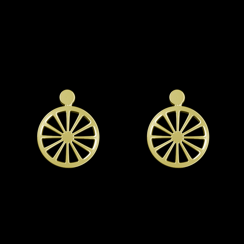 گوشواره طلا 18 عیار زنانه مدوپد مدل چرخ کد GA1-13103