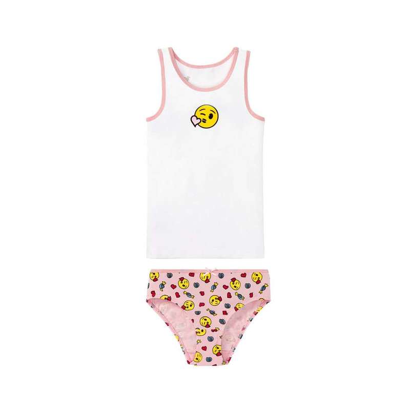 ست شورت و نیم تنه دخترانه ایموجی مدل 64433 ست شورت و نیم تنه دخترانه ایموجی مدل 64433