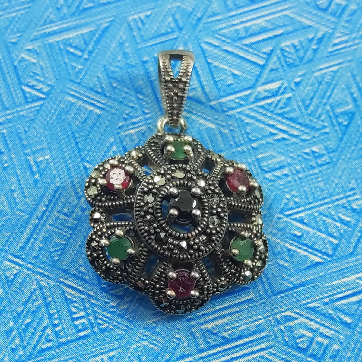 آویز گردنبند نقره زنانه سلین کالا مدل هفت جواهر کد D-6