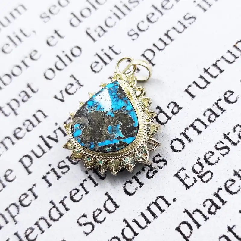 آویز گردنبند نقره زنانه سلین کالا مدل فیروزه کد COD-16