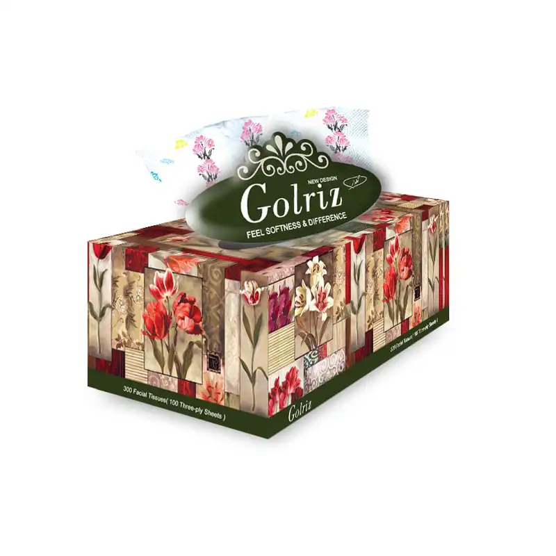 دستمال کاغذی 100 برگ گلریز مدل شقایق