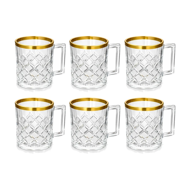 لیوان مدل کنگره ای کد 800 بسته 6 عددی