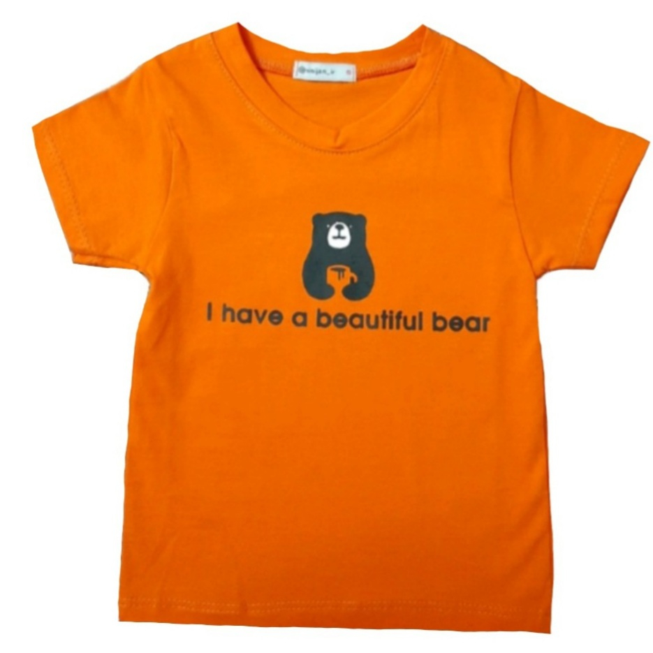 تی شرت آستین کوتاه نوزادی مدل خرسی کد N 44