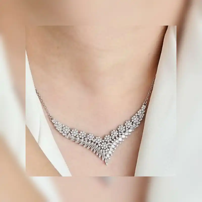 نیم ست نقره زنانه مدل فلاور و برگ BS 62