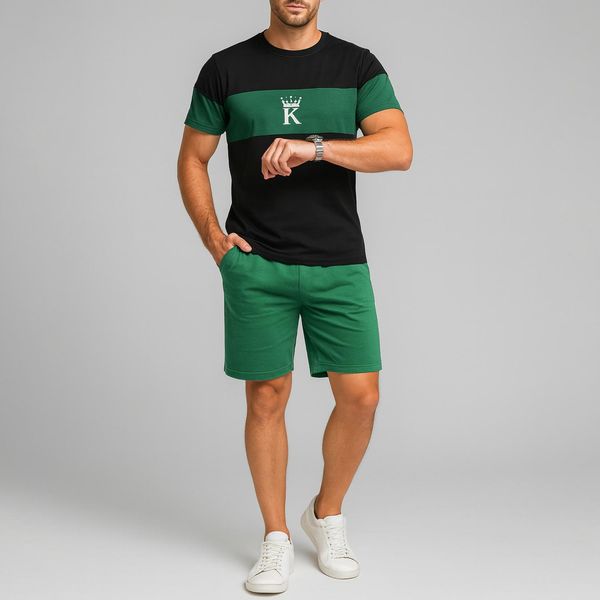 ست تی‌شرت آستین کوتاه و شلوارک راحتی مردانه مادر مدل Arta