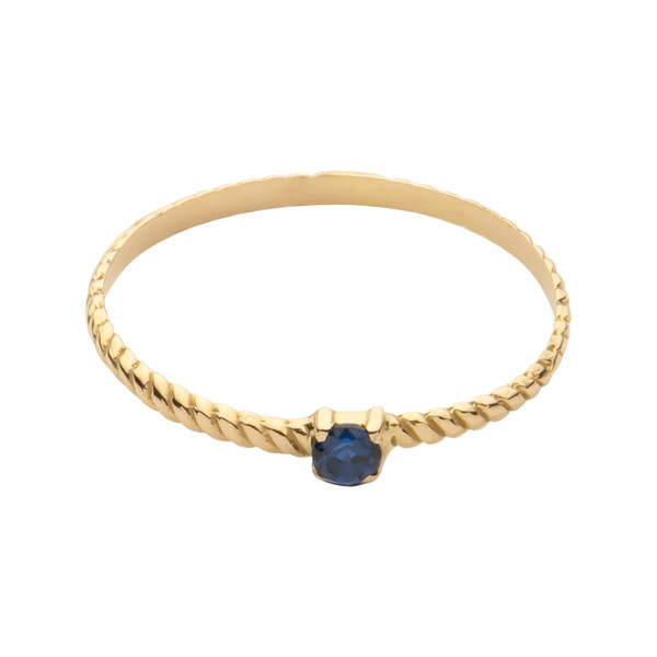 انگشتر طلا 18 عیار زنانه پرسته مدل پیچ تک نگین کد wr765 سایز 55