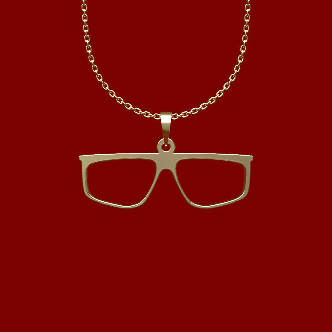 گردنبند طلا 18 عیار زنانه مدوپد مدل عینک کد Q2-1-1196