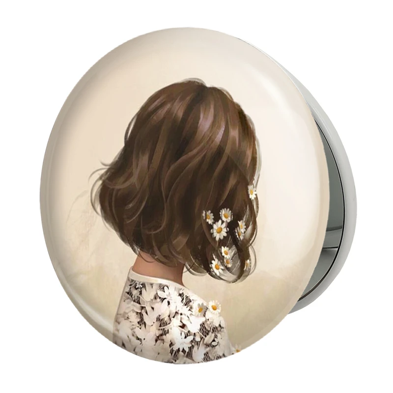 آینه جیبی خندالو طرح دخترانه مدل تاشو کد 25643 