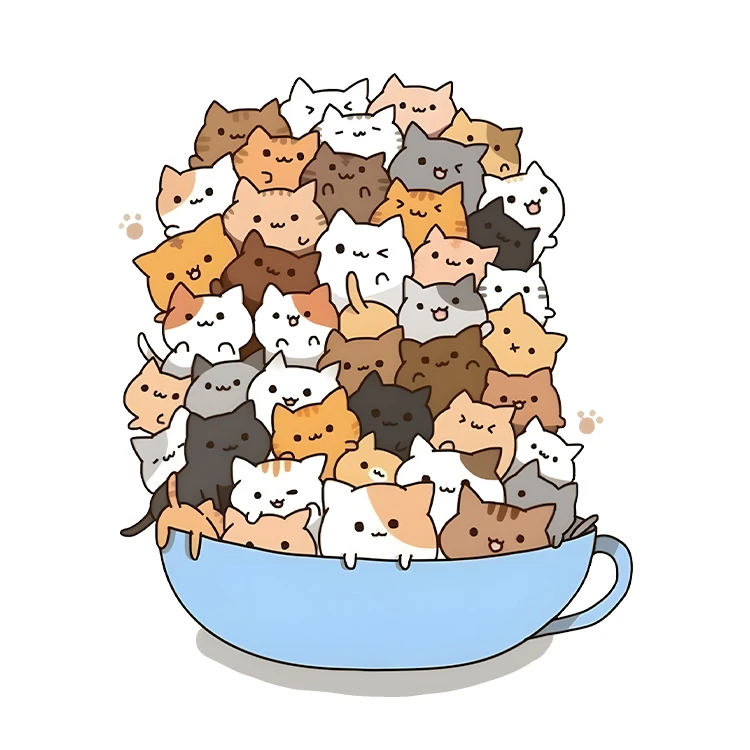 استیکر پارچه و لباس پاد آفرین مدل کارتونی طرح گربه کیوت فانتزی کد S3638