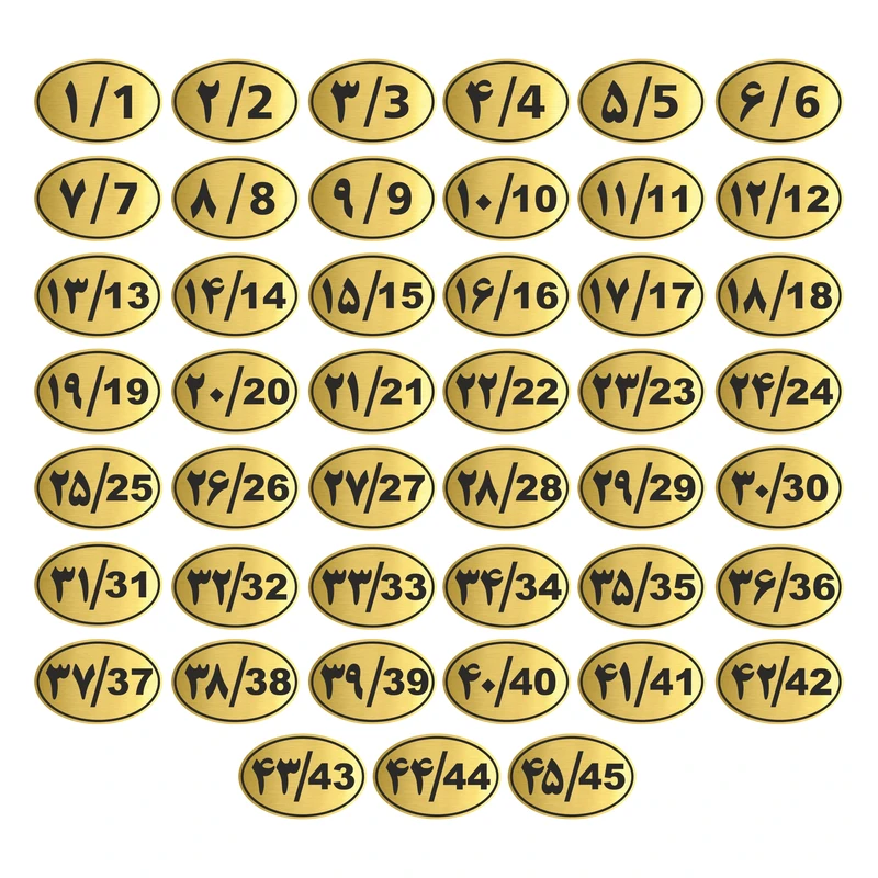 تابلو راهنما طرح پلاک اعداد مدل GNG1045 مجموعه 45 عددی