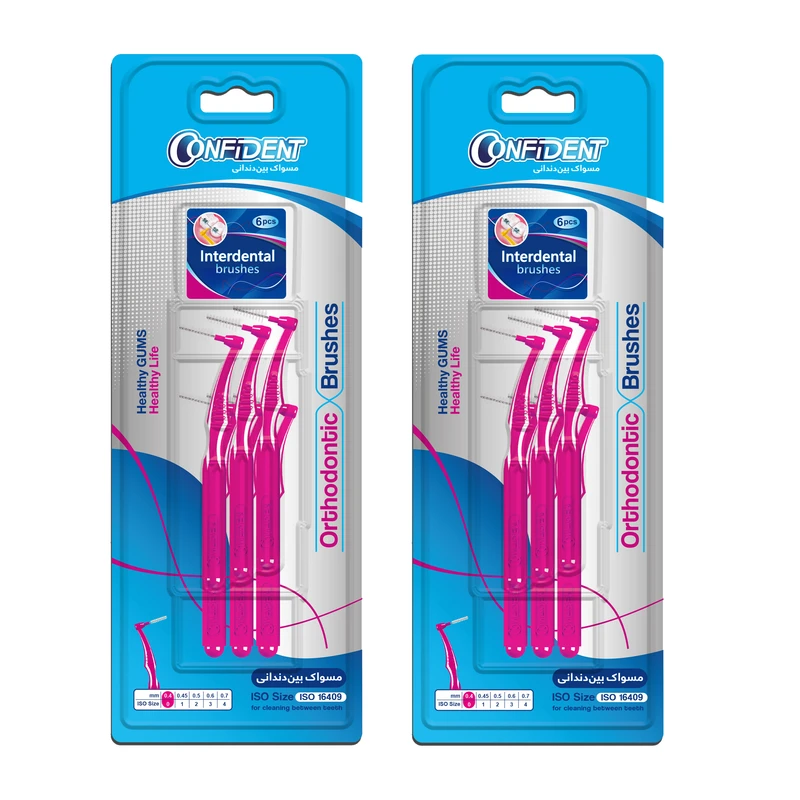 مسواک بین دندانی کانفیدنت کد 0.4 دو بسته 6 عددی