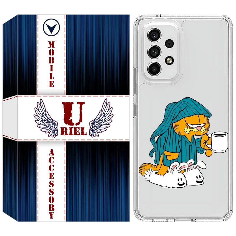 کاور یوریل قاب مدل Clear کد 72 طرح گارفیلد مناسب برای گوشی موبایل سامسونگ Galaxy A32 5G / M32 5G