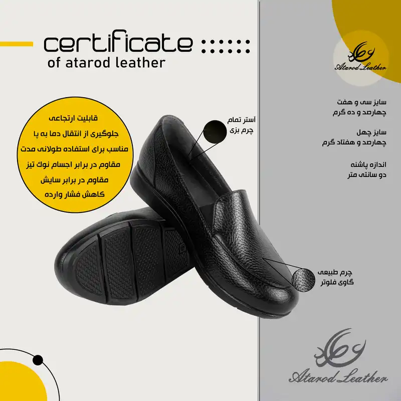 کفش روزمره زنانه چرم عطارد مدل چرم طبیعی کد SH183