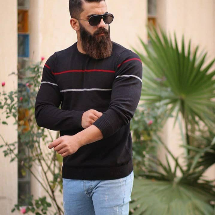 پلیور مردانه مدل نیم رگلان رنگ مشکی