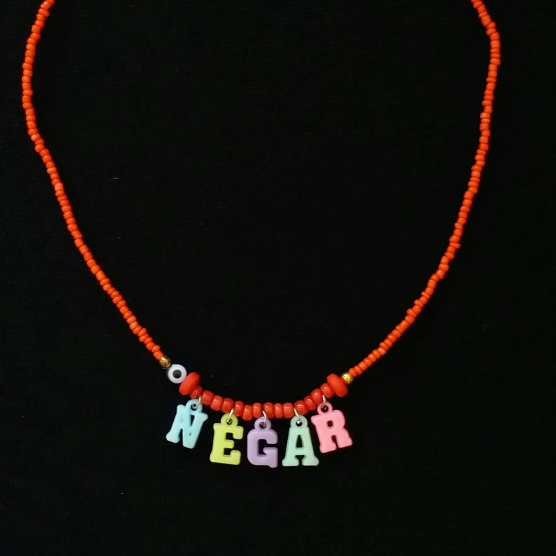 گردنبند دخترانه مدل تابستانی اسم نگار کد G236