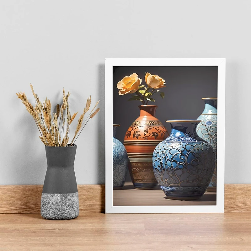 تابلو صبا طرح مدل دکوراتیو گلدان سرامیکی کد sw